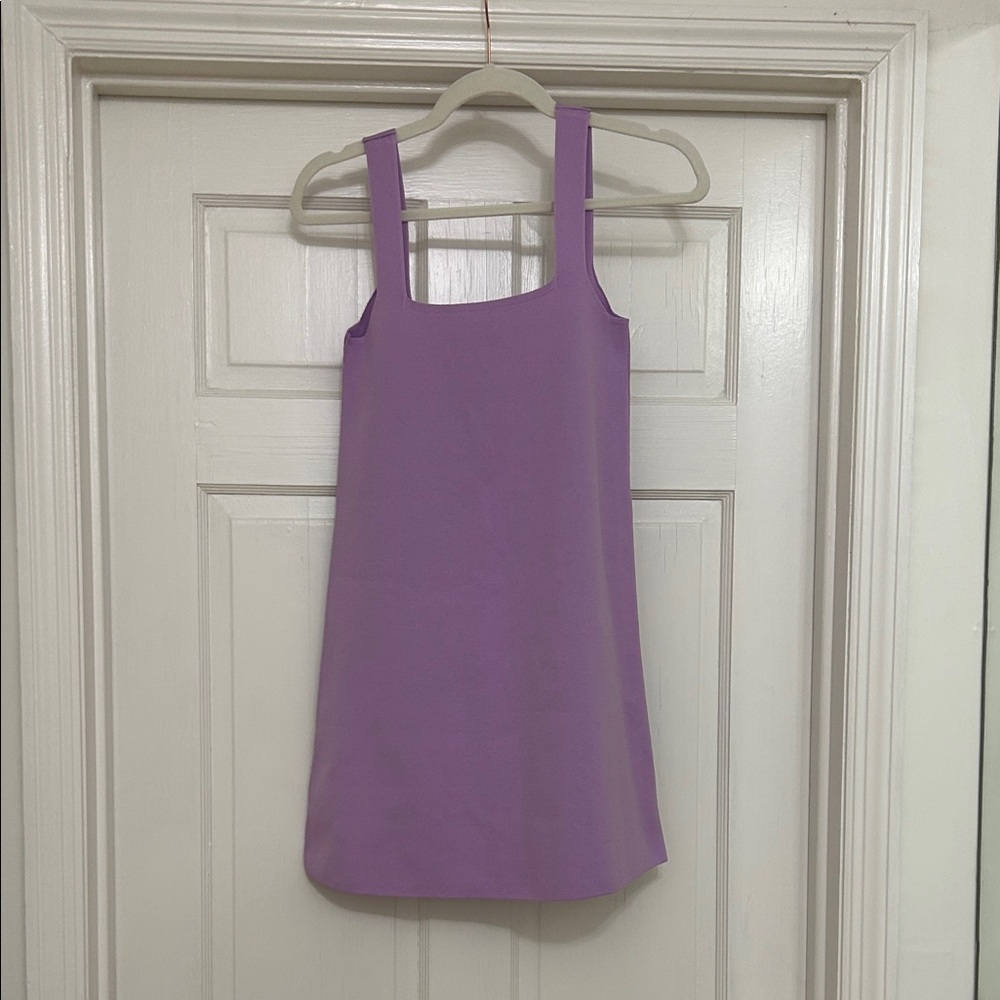 Zara Lilac Square-Neck Mini Dress